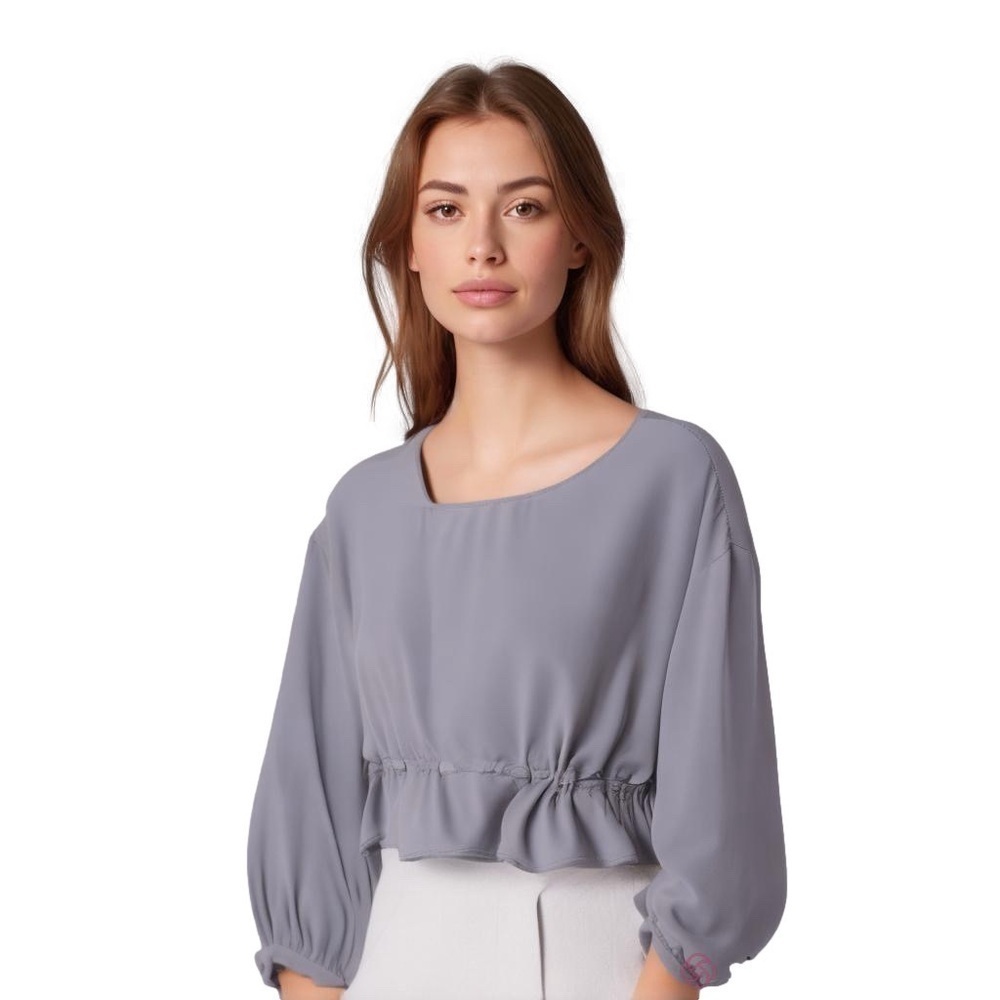 Dynamite Lavender Drawstring Blouse Medium